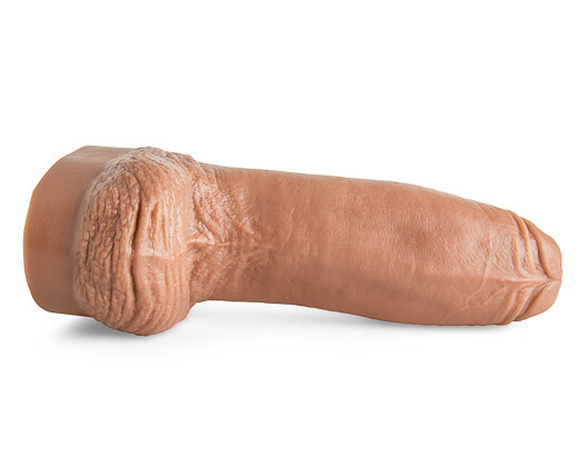 Underside angle of Machoman dildo revealing thick contour lines and lifelike finish for realistic sensations.